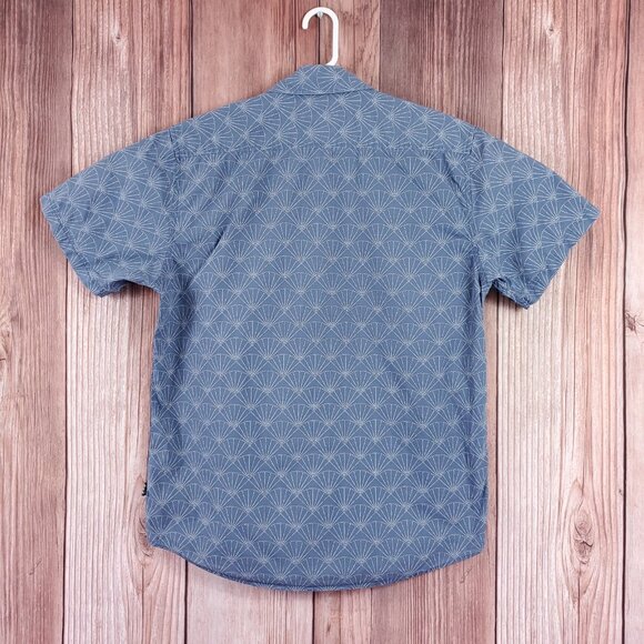 Howler Bros Mens Size Medium Mansfield Sashiko Shell Blue Heed The Call Shirt - Picture 2 of 14